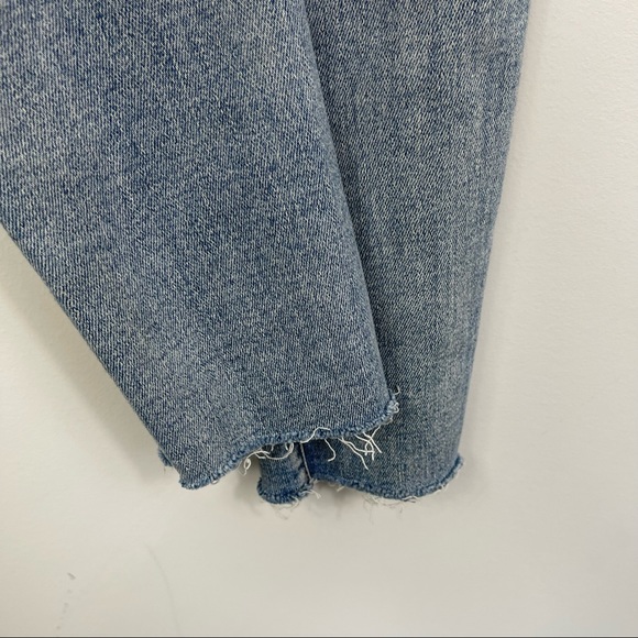 Aritzia Denim Forum The Nico Mid Rise Skinny Crop Raw Hem Distressed Jeans 24 - Picture 14 of 16